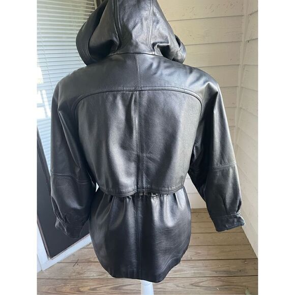 Women’s Genuine Leather Black Soft Jacket Coat Winlit New York Size P/P - Picture 7 of 14